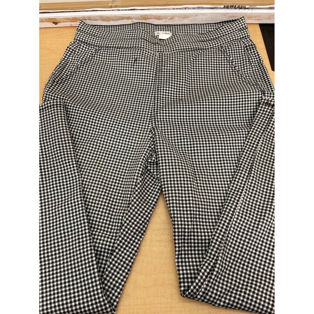 Love Fire Black White Gingham Check Pull On Pants Size 12 RUEB022944